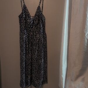 Floral Midi Dress - Black and White